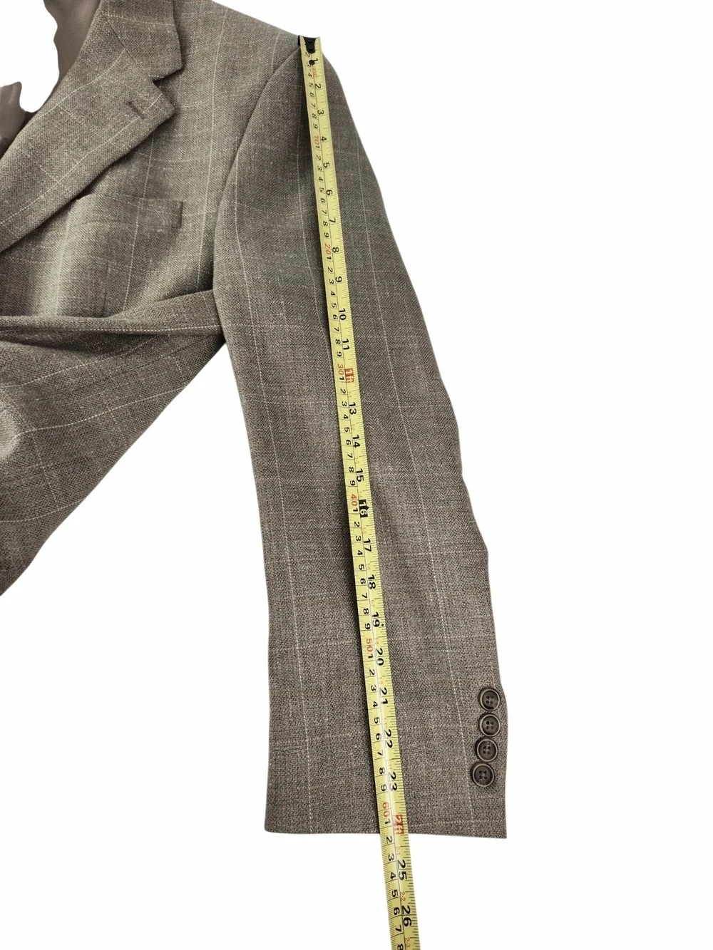Chaps Ralph Lauren Blazer 42R Tan Plaid Silk Wool Sport Coat Mens Classic Jacket